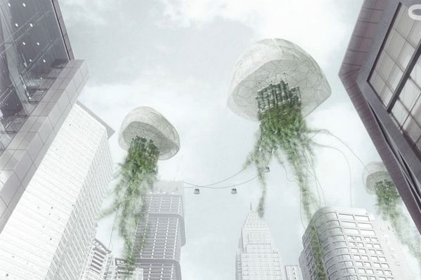 PH Conditioner Skyscrapers в будущем будет парить над крупными промышленными городами мира