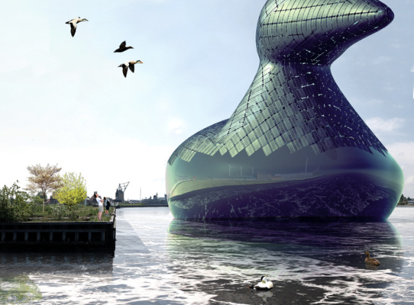 Энергетическая утка в заливе Копенгагена