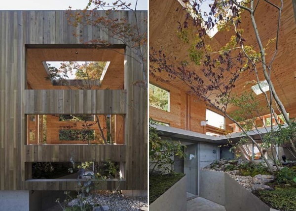 Жилой дом и сад Dynamic Dual-Material Japanese Residence от UID Architects