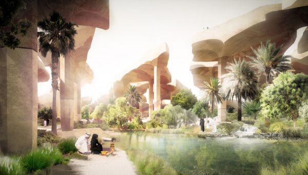 Почти подземный парк-оазис в Абу-Даби