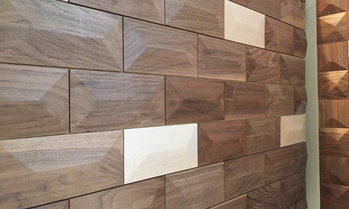 Деревянная плитка для стен от Dome Studio.