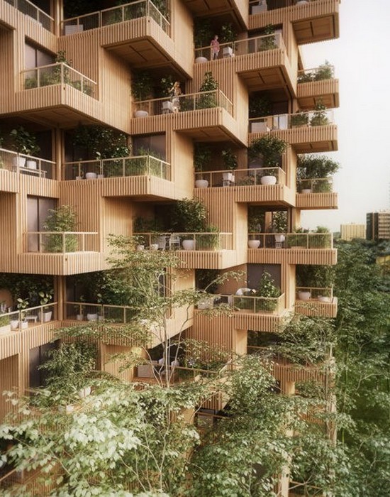 Модульные балконы Toronto Tree Tower выглядят как ветви дерева.