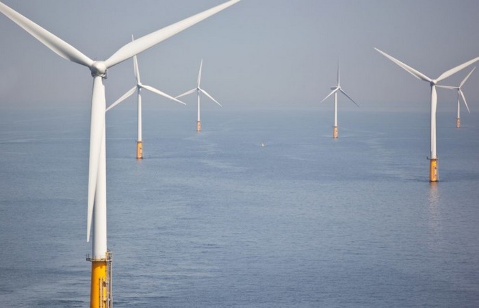 Энергоустановки «Острова ветряной энергии» в Северном море.