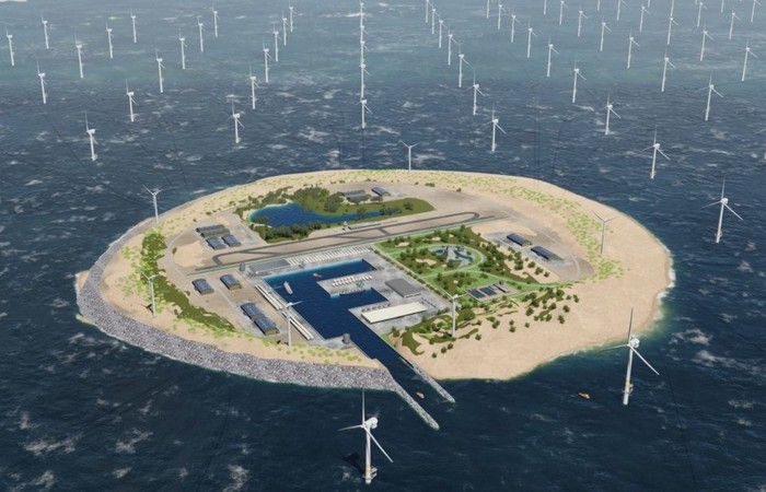 «Остров ветряной энергии» в Северном море.