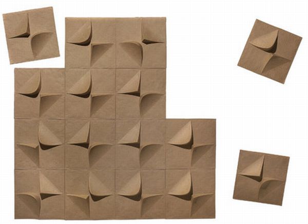 3D плитка из переработанной бумаги
