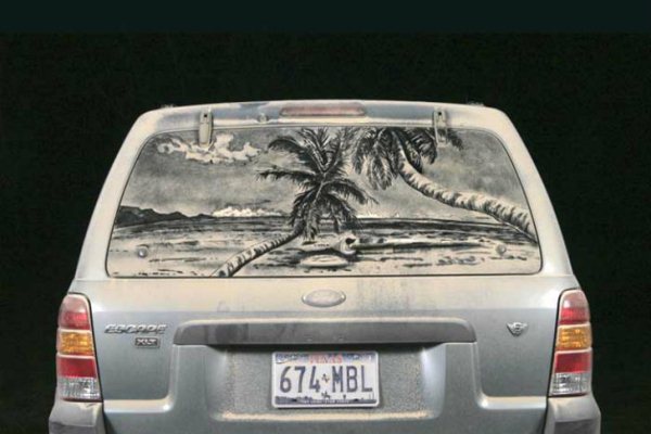 Арт-проект Скотта Уэйда: рисунки на грязных авто