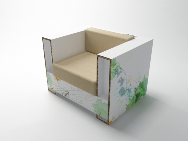 Экологичный диван «Холст»: картон + латекс
