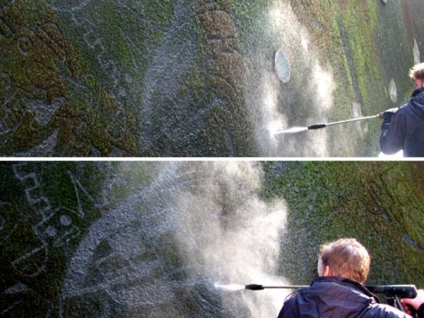 Водяной насос и фантазия - всё, что нужно для граффити наоборот