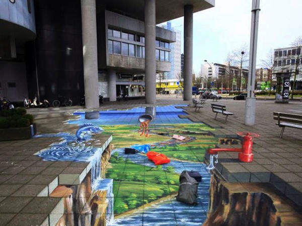 Экологическое 3D граффити в Амстердаме: сделать мир чище
